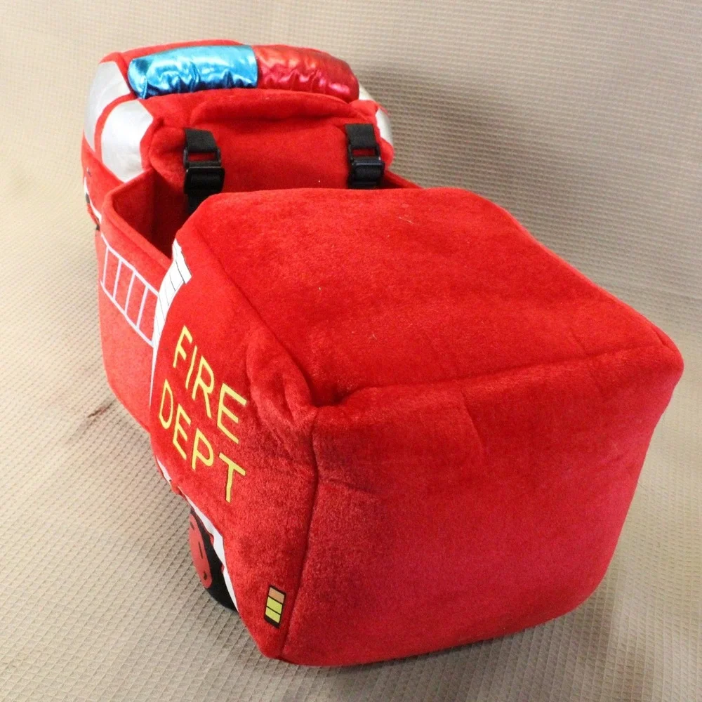 I Want To Be Fire Truck Plush Ride-In Costume Kids One Size Red Fireman Preppy